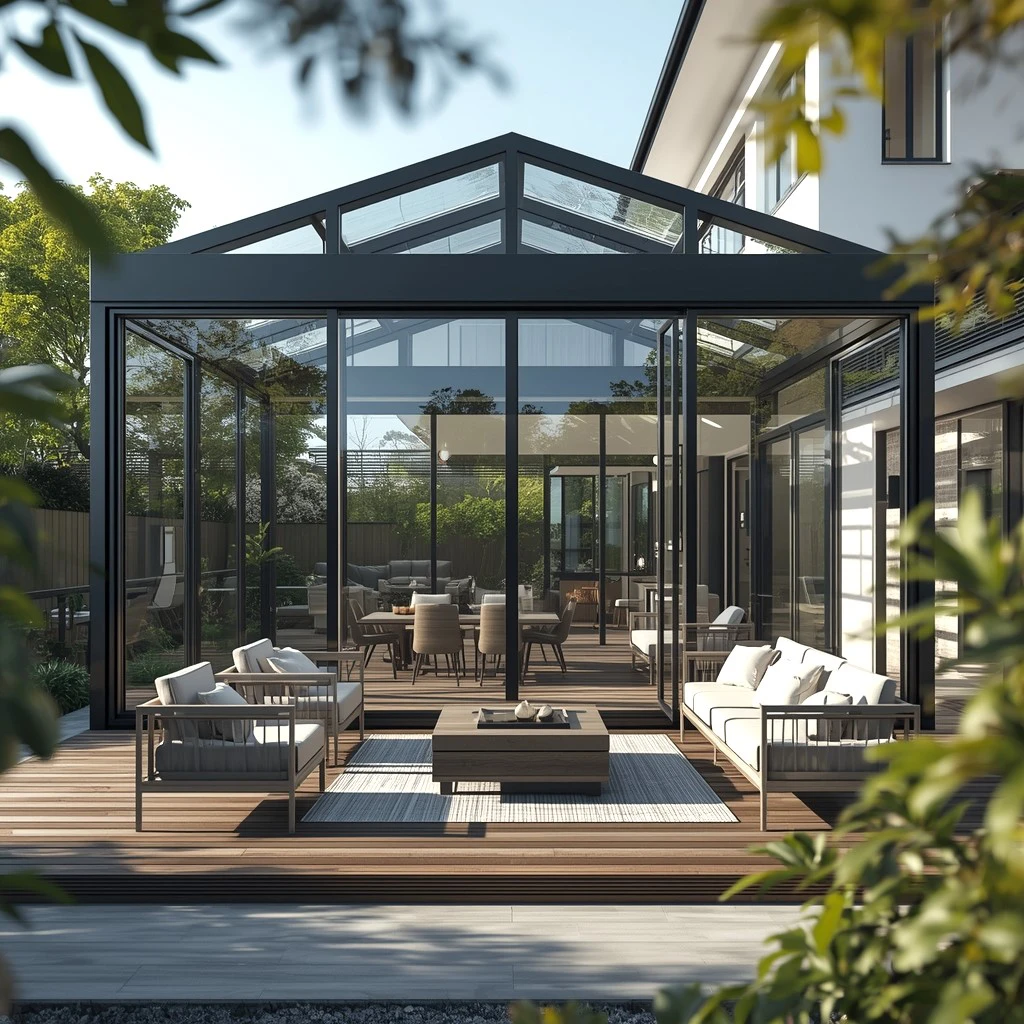 Modern villa kış bahçesi tasarım ve uygulama İzmir