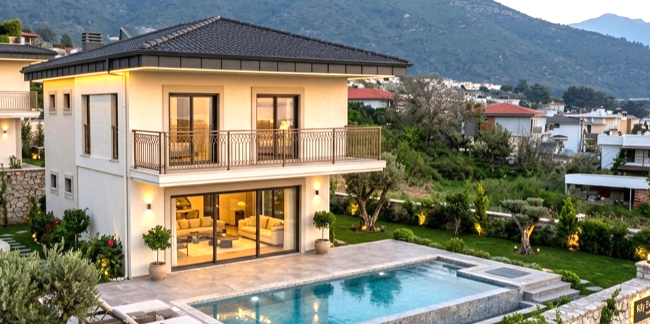 Çeşme anahtar teslim lüks villa iç mekan ve dış mekan yenileme projesi