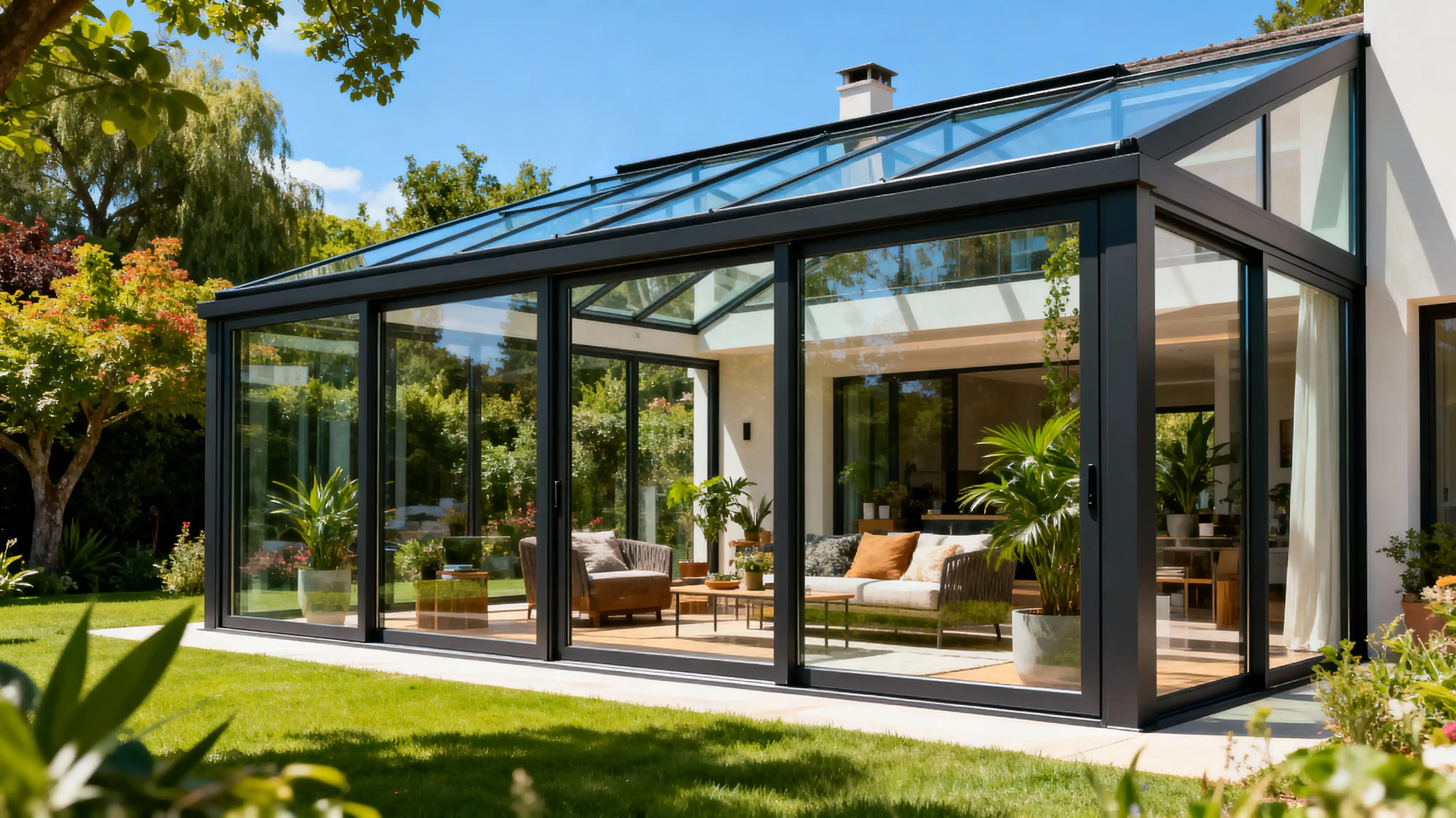 Çeşme villa yenileme kış bahçesi tasarımları ve cam oda sistemleri Viti Dizayn